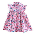 thumbnail image 1 of hengsof Girls Fashion Floral Summer Dress, Cute Ruffle Sleeves Round Neck Casual Dress, Children's Sweet Princess Dress, 1 of 5