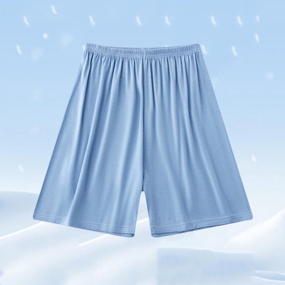 hengsof Girls Fashion Solid Ice Silk Comfortable Shorts Summer Loose Elastic Waist Casual Lounge Bottoms 8-16 Years