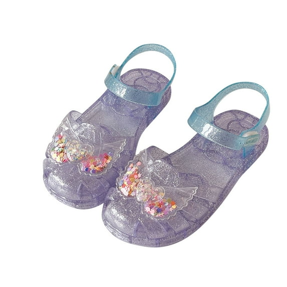 hengsof Girls' Heart Shaped Wing Beach Sandals, Versatile Summer Soft Comfortable Soft Sole, Perfect for Outdoor Princess Wear