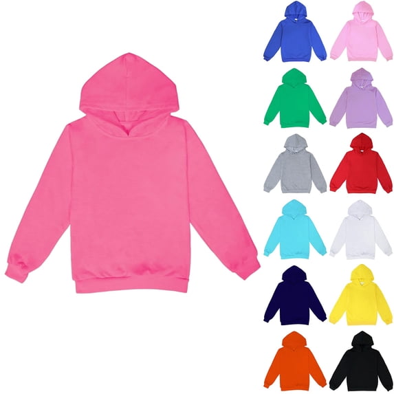 hengsof Girls Hoodie Sweatshirt Solid Color Fashion Casual Jacket Spring Fall Long Sleeve Pullover Sweatshirt