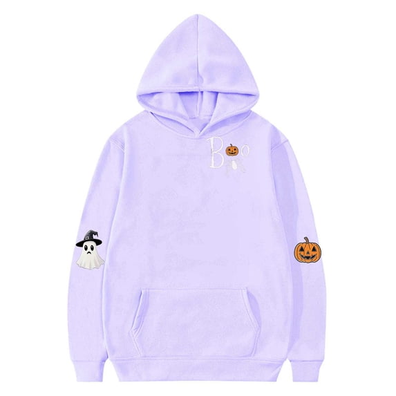 hengsof Girls Hoodies Sweatshirt Halloween Print Long Sleeve Pullover with Pocket for Kids Fashion Warm Fall Winter