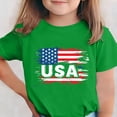 thumbnail image 1 of hengsof Girls Independence Day T-Shirt Short Sleeve Crewneck Fashion Print Graphic Tee Summer Casual Daily Top for Kids Ages 3-15, 1 of 6