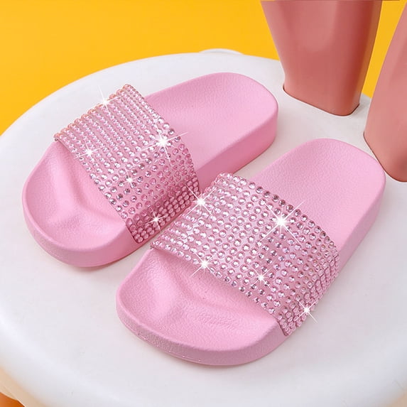 hengsof Girls' Non Slip Soft Sole Slippers, Comfortable Casual Slippers, Children's Fashion Durable Slippers