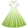 thumbnail image 1 of hengsof Girls Ombre Midi Dress Lapel Short Sleeve Fashion Printed Button Dress Kids Formal Casual Dress, Suitable for Kids 5-14 Years Old, 1 of 6