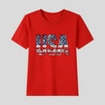 thumbnail image 1 of hengsof Girls Patriotic Graphic T-Shirt Fashion Printed Short Sleeve Cotton Crew Neck Top Children Independence Day Shirt Sizes 2-15, 1 of 5