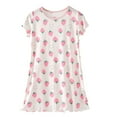 thumbnail image 1 of hengsof Girls' Printed Nightgown Soft Summer Short Sleeve Casual Dress Soft Lace Pajamas Cute Comfortable Loungewear Suitable for Ages 4-15, 1 of 2