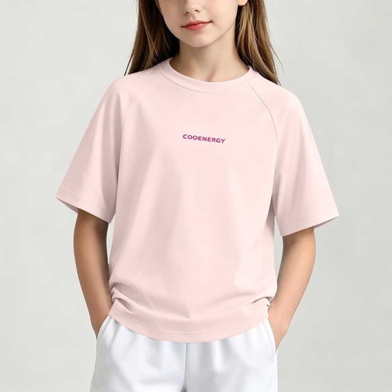 hengsof Girls' Quick Dry Raglan Sleeve Short Sleeve Round Neck T-Shirt Summer Outdoor Sports Top Breathable Comfortable Shirt