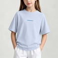thumbnail image 1 of hengsof Girls' Quick Dry Raglan Sleeve Short Sleeve Round Neck T-Shirt Summer Outdoor Sports Top Breathable Comfortable Shirt, 1 of 5