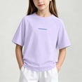 thumbnail image 1 of hengsof Girls' Quick Dry Raglan Sleeve Short Sleeve Round Neck T-Shirt Summer Outdoor Sports Top Breathable Comfortable Shirt, 1 of 5