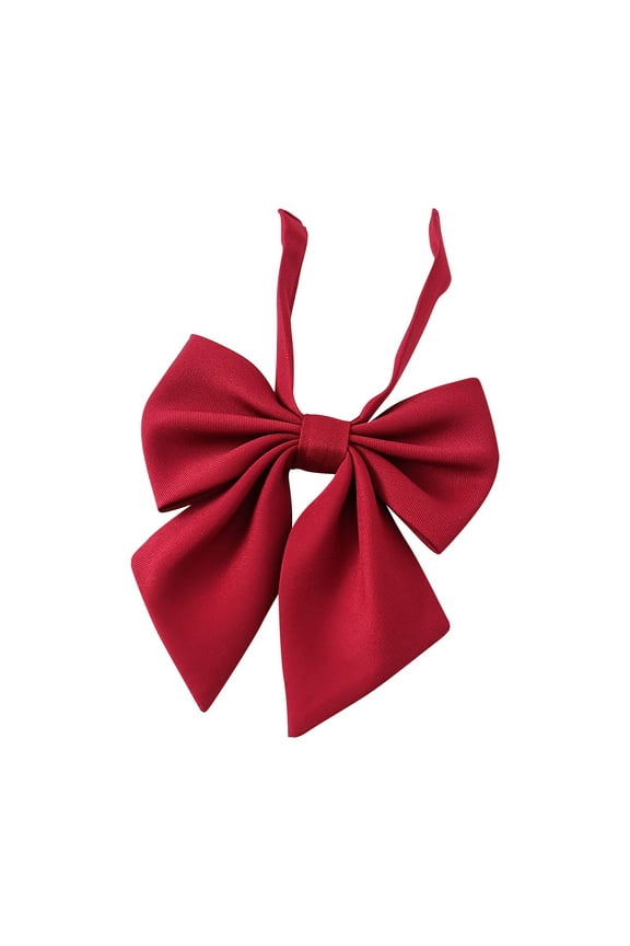Girls' School Uniform Bow Tie, Children's Fashionable Solid Color Cute Bow Tie, Suitable for Preppy Style Shirts