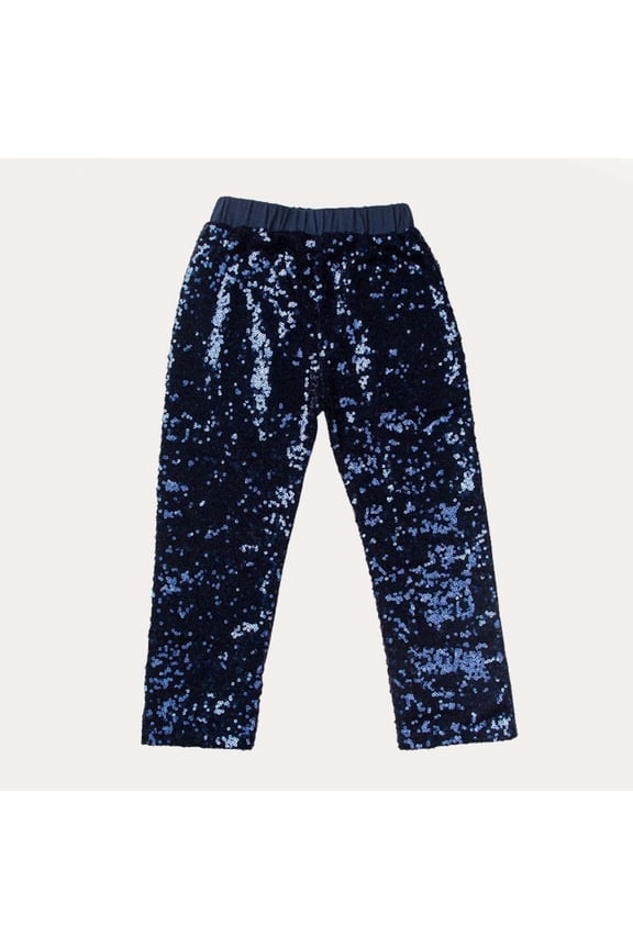 Girls Sequin Dance Performance Pants for 0-8 Years, Sparkle Recital Bottoms, Party Play Comfortable Wear