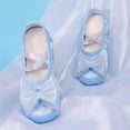 thumbnail image 1 of hengsof Girls Slip On Ballet Practice Shoes with Pretty Bow Accent, Soft Flexible Sole Leather Look Dance Slippers for Toddlers and Kids, No Tie Strap Design, 1 of 8