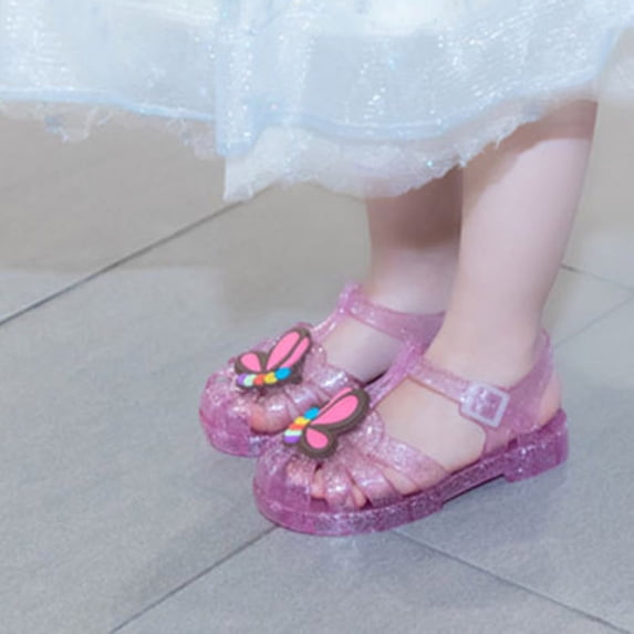 hengsof Girls' Soft Sole Jelly Princess Shoes, Spring Summer Beach Sandals, Cute and Comfortable Children's Shoes