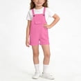 thumbnail image 1 of hengsof Girls Solid Color Overalls Kids Cute Adjustable Straps Wide Leg Jumpsuit with Pockets 2-15 Years, 1 of 7