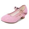 thumbnail image 1 of hengsof Girls' Solid Color Sparkly Casual Shoes Fashionable High Heel Princess Shoes Crystal Shoes for Formal Occasions Performances Suitable for Parties Birthdays, 1 of 7