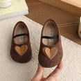 thumbnail image 1 of hengsof Girls Spring Summer Casual Flats Soft Sole Comfort Solid Color Princess Shoes Fashion Versatile Heart Flat Flat Shoes, 1 of 4