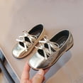 thumbnail image 1 of hengsof Girls Spring Summer Flat Ballet Shoes Fashion Solid Color Bow Slip On Round Toe Ballerina Flats Comfort Casual Leather Shoes for Dance Performance Wedding Party, 1 of 5