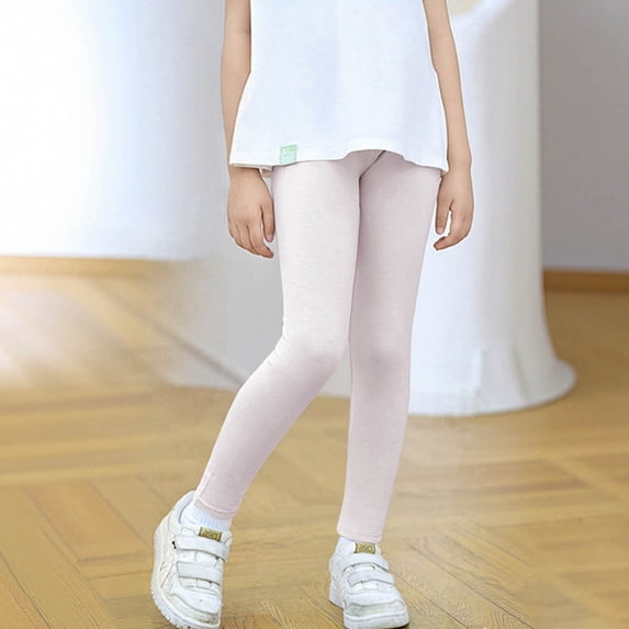 hengsof Girls' Spring Thin Leggings Stylish Elastic Waist Casual Leggings Comfortable Soft Sports Pants, Sizes 3-13 Years Old