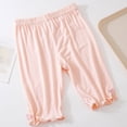 thumbnail image 1 of hengsof Girls' Stretch Leggings, Solid Color Sweet Bow Lace Leggings, Summer Thin Casual Comfortable Three Quarter Pants, Sizes 3-14 Years Old, 1 of 5
