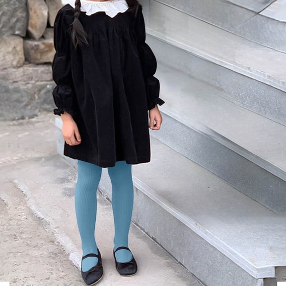 hengsof Girls Stripe Pattern Tights for 0-8 Years, Seamless Footed Stretch Leggings, Soft Comfortable Everyday Wear