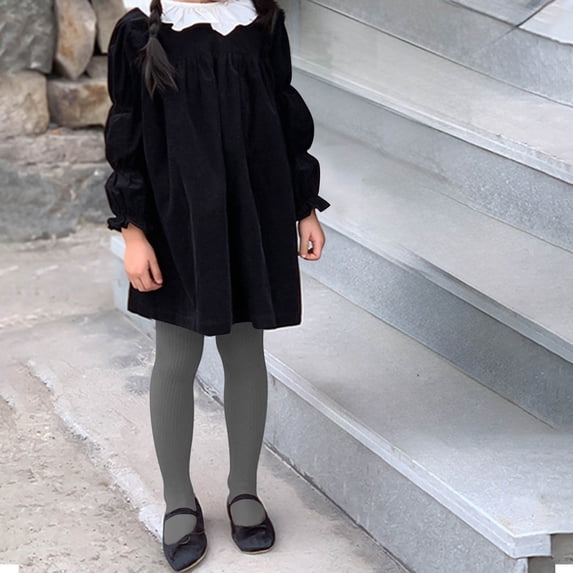 hengsof Girls Stripe Pattern Tights for 0-8 Years, Seamless Footed Stretch Leggings, Soft Comfortable Everyday Wear