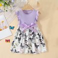 thumbnail image 1 of hengsof Girls Summer Butterfly Print Dress Fashionable Sleeveless Ruffle Dress Casual Dress Suitable for Holiday Parties Daily Wear Suitable for Girls 2-8 Years, 1 of 8
