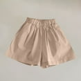 thumbnail image 1 of hengsof Girls' Summer Fashion Solid Color Shorts Loose Shorts Elastic Waist Wide Leg Pants Street Style Shorts, 1 of 7