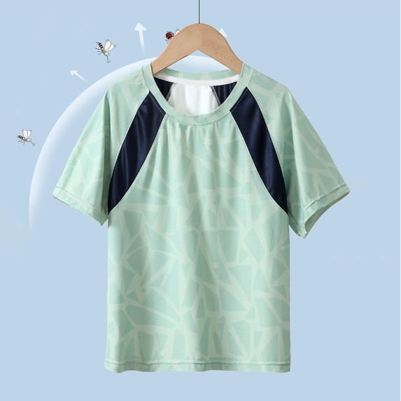 hengsof Girls Summer Sports Ice Silk T-Shirt Comfortable Breathable Short Sleeve Crew Neck Top Moisture Wicking Sports Shirt