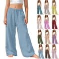 thumbnail image 1 of hengsof Girls' Sweatpants Teen Drawstring Casual Wide Leg Pants Kids Fashion Bottom Straight Loose Joggers with Pockets, 1 of 8