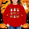thumbnail image 1 of hengsof Girls Sweatshirts Halloween Printed Long Sleeve Crewneck Pullover Toddler Kids Winter Warm Shirt Sweater Tops 1-13Y, 1 of 6