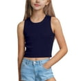 thumbnail image 1 of hengsof Girls Tank Tops Cute Crop Tops for Teen Kids Ribbed Knit Athletic Dance Basic Top, 1 of 6