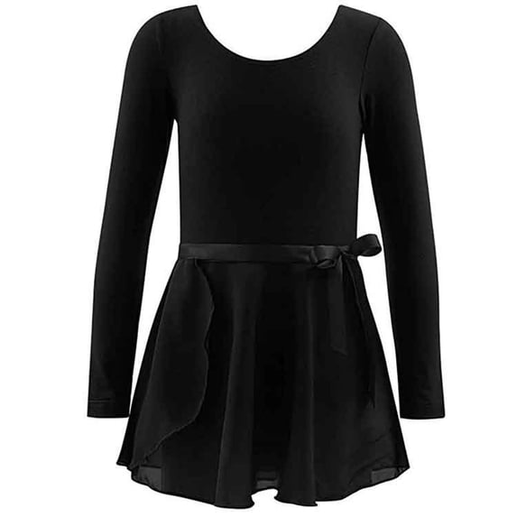 hengsof Girls Team Basic Long Sleeve Short Sleeve Leotard with Skirt Kid Dance Ballet Tutu Dress Children's Performance Costumes
