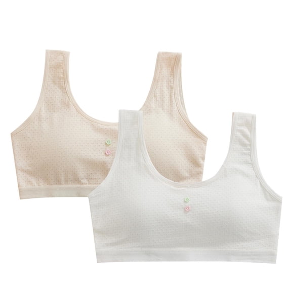 hengsof Girls' Teenage Bra, Wire Free Breathable Comfortable Vest Style Bra Sports Bra for Developmental Stages, Suitable for Children Aged 10-16
