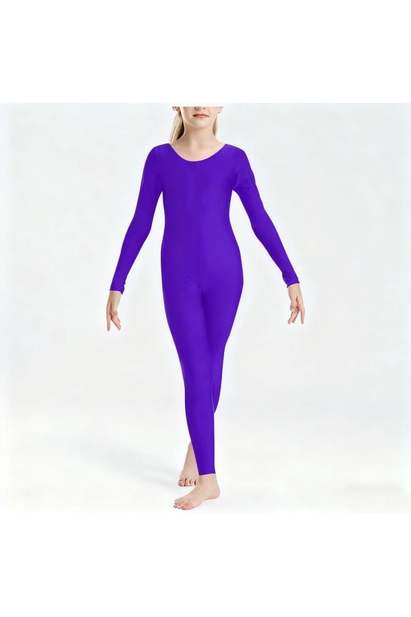 Girls Unitards Gymnastics Long Sleeves Full Body Toddler Ballet Leotards for Kids Costumes