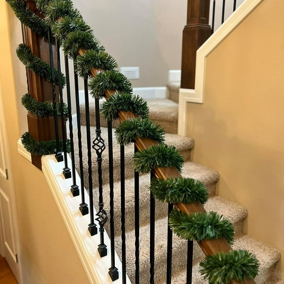 hengsof Green Christmas Tinsel Garland Artificial Christmas Pine Decorative Garland Greenery Vine Garland for Christmas Tree Wedding Party