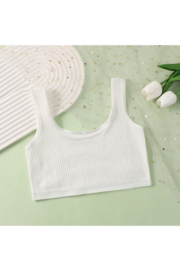 Growing Girls Removable Pad Soft Cup Bras Seamless Wire Free Bralette Comfortable Support Tweens Size 12-15 Years