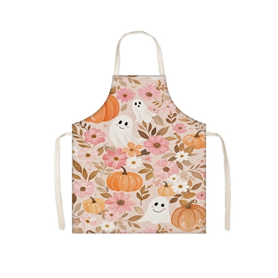 hengsof Halloween Ghost Pumpkin Aprons Adjustable Apron Holiday Horror Bib Aprons for Grilling Cooking Festival Bibs for Cooking