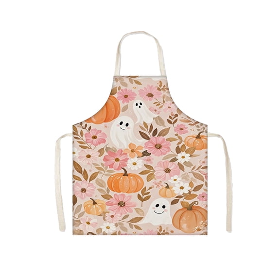 hengsof Halloween Ghost Pumpkin Aprons Adjustable Apron Holiday Horror Bib Aprons for Grilling Cooking Festival Bibs for Cooking