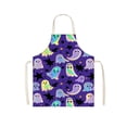 thumbnail image 1 of hengsof Halloween Ghost Pumpkin Aprons Adjustable Apron Holiday Horror Bib Aprons for Grilling Cooking Festival Bibs for Cooking, 1 of 6