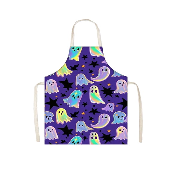 hengsof Halloween Ghost Pumpkin Aprons Adjustable Apron Holiday Horror Bib Aprons for Grilling Cooking Festival Bibs for Cooking