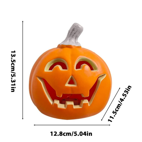 hengsof Halloween Pumpkin Lights Vintage Halloween Decorations Classic Plastic Pumpkin Statue Light Up Table Decor for Home Office Haunt House Party Decorations