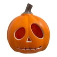thumbnail image 1 of hengsof Halloween Pumpkin Lights Vintage Halloween Decorations Classic Plastic Pumpkin Statue Light Up Table Decor for Home Office Haunt House Party Decorations, 1 of 8