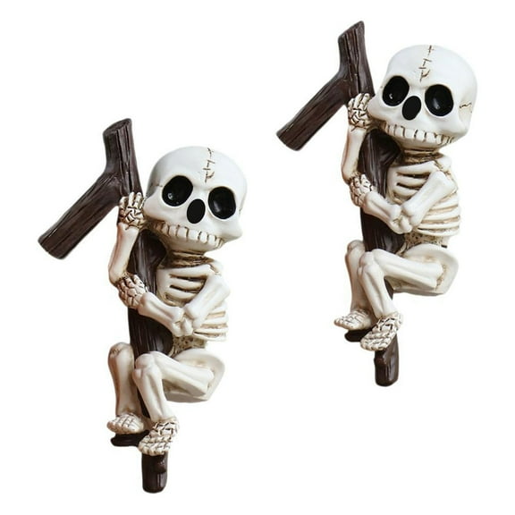 hengsof Halloween Skeleton Pot Hangers, Indoor Outdoor Climbing Skeleton Decor, Cute Skull Ornaments Hangers for Garden Yard Patio Balcony Lawn Home Decor
