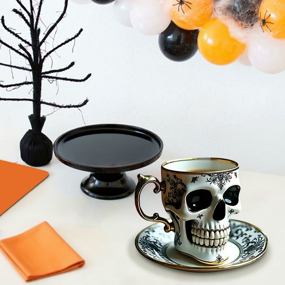 hengsof Halloween Skull Head Ceramic Shaped Tea Coffee Mug Funny Home Accessories Gothic Porcelain Tea Cup