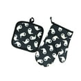 thumbnail image 1 of hengsof Halloween Skull Kitchen Towels Oven Mitts and Pot Holders Set Skeleton Hand Dish Towels Skull Oven Mitt Set for Kitchen Home Decorations Cooking Baking Gifts, 1 of 6