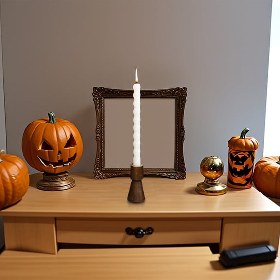hengsof Halloween Taper Candles Spider Halloween Candles Skull Bats Real Wax Candlestick for Home Kitchen Table Decorations