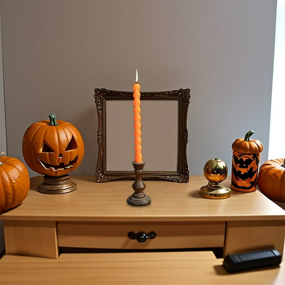 hengsof Halloween Taper Candles Spider Halloween Candles Skull Bats Real Wax Candlestick for Home Kitchen Table Decorations