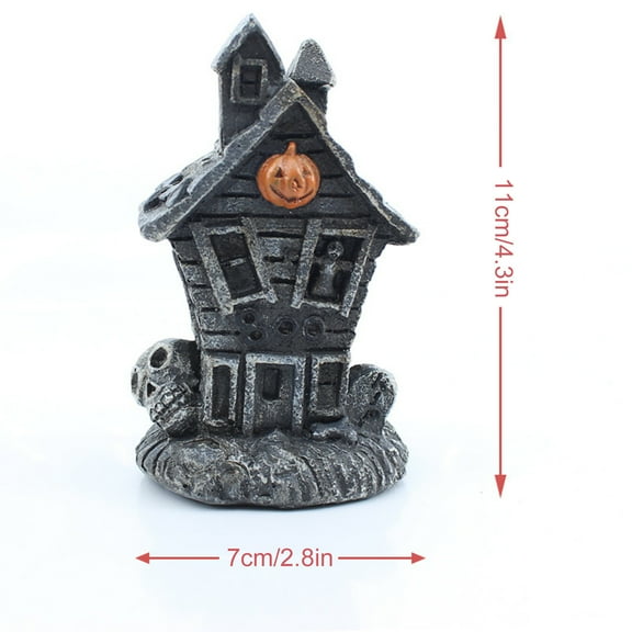 hengsof Halloween Villages Decoration, Halloween Ghost House Decoration with Light for Table Outdoors Indoor Home Party Decor