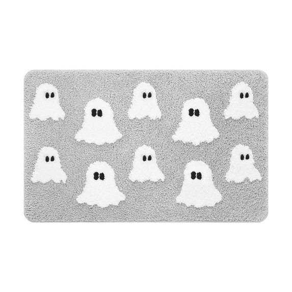 hengsof Halloween Welcome Door Mat, Ghost Doormat, Spooky Non-Slip Absorbent Door Rugs with Rubber for Halloween Holiday Indoor Outdoor Home Floor Carpet Decorations