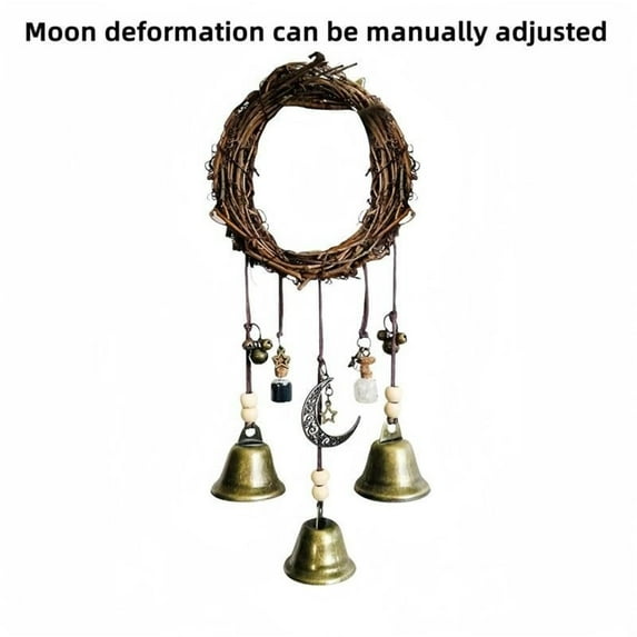 hengsof Halloween Witch Bells for Door Witchy Home Decor, for Home Protection, Witchy Decor Hanging Witchcraft Decorations, Witches Wind Chimes Decoration for Garden